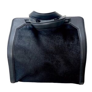 NEW Pour La Victoire Black Leather & Calf Hair Tote Bag